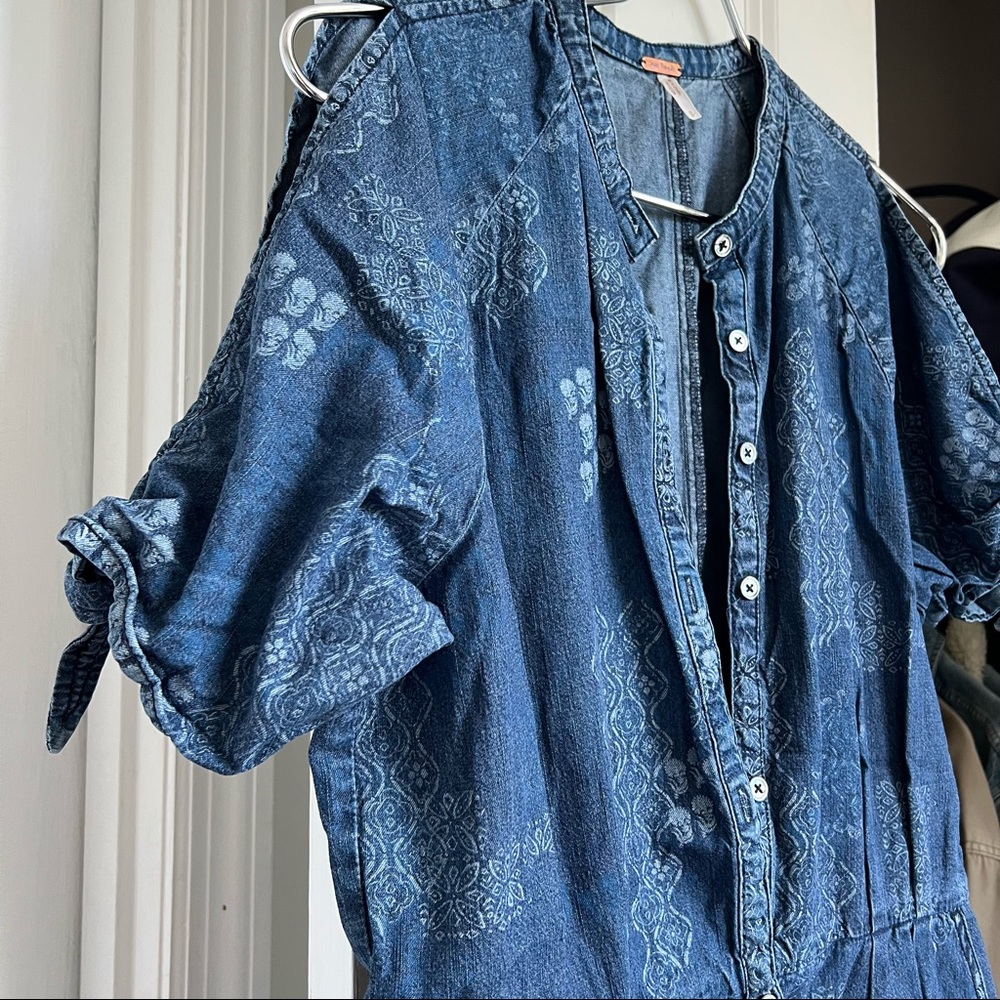 Free People Denim Jumpsuit